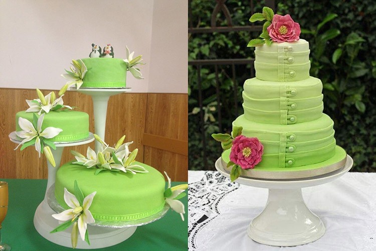 Свадебные торты в зеленом цвете